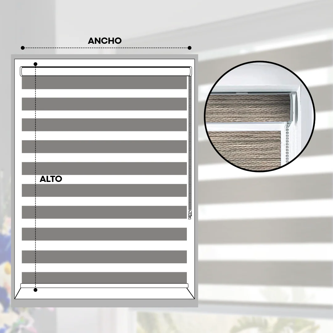 Cortinas Enrollable Zebra 1.10m a 1.60m E308 - Image 4