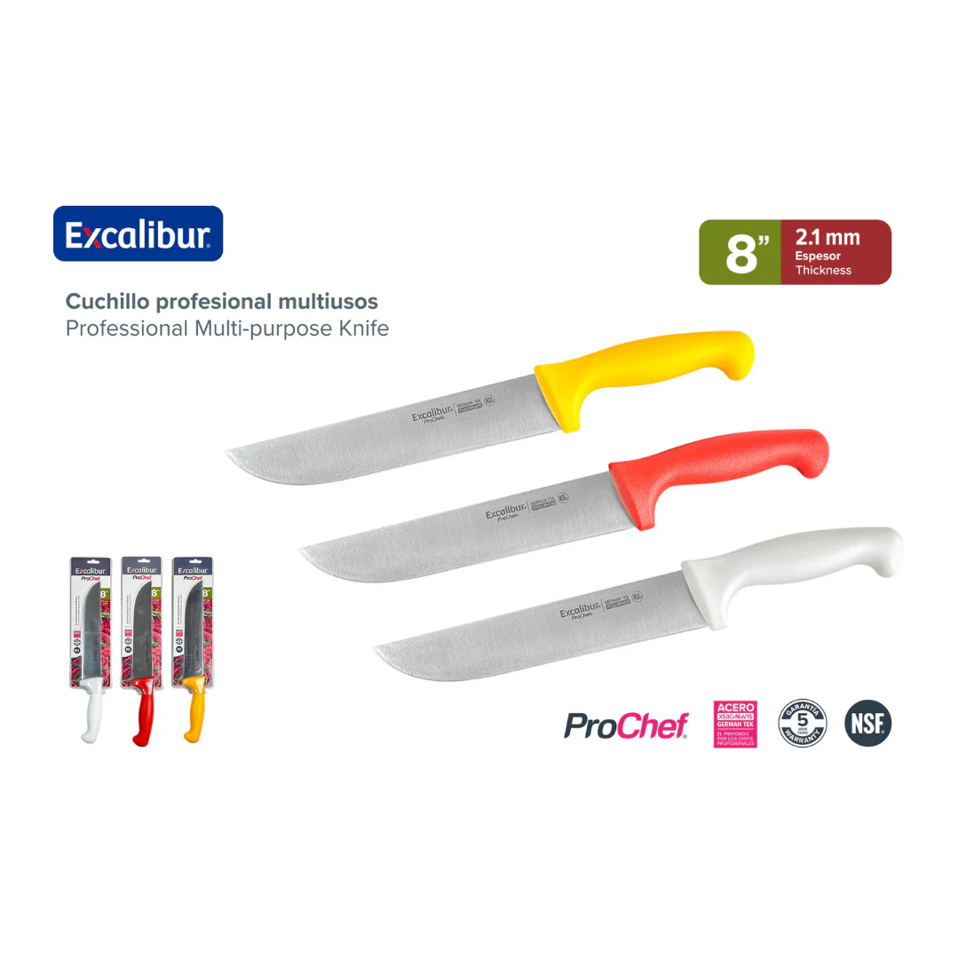 Cuchillo de Cocina de Acero Inoxidable 8" ProChef Excalibur A151-KFN2403-8BLS