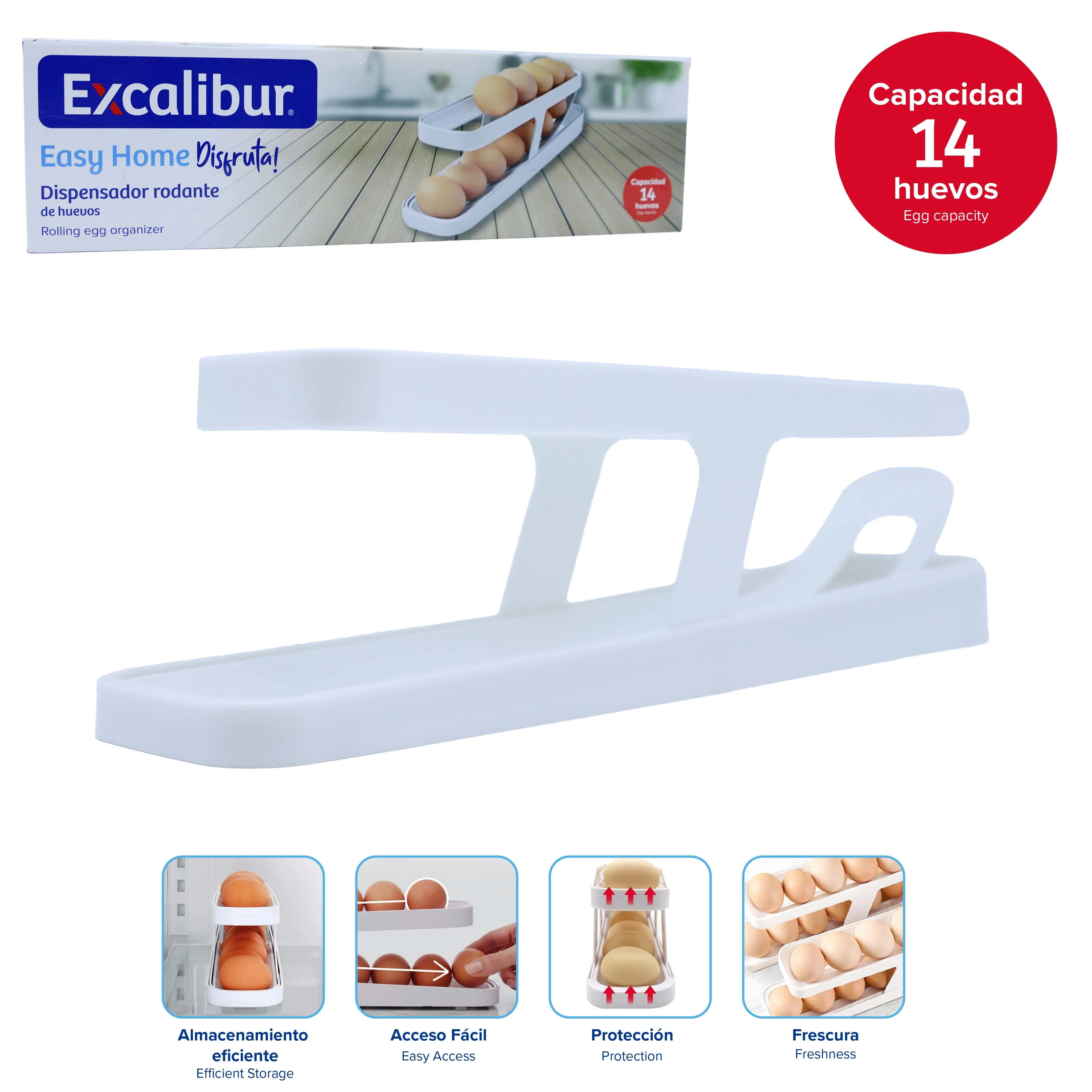 Dispensador de 14 Huevos de Plástico Excalibur A164-EGS36