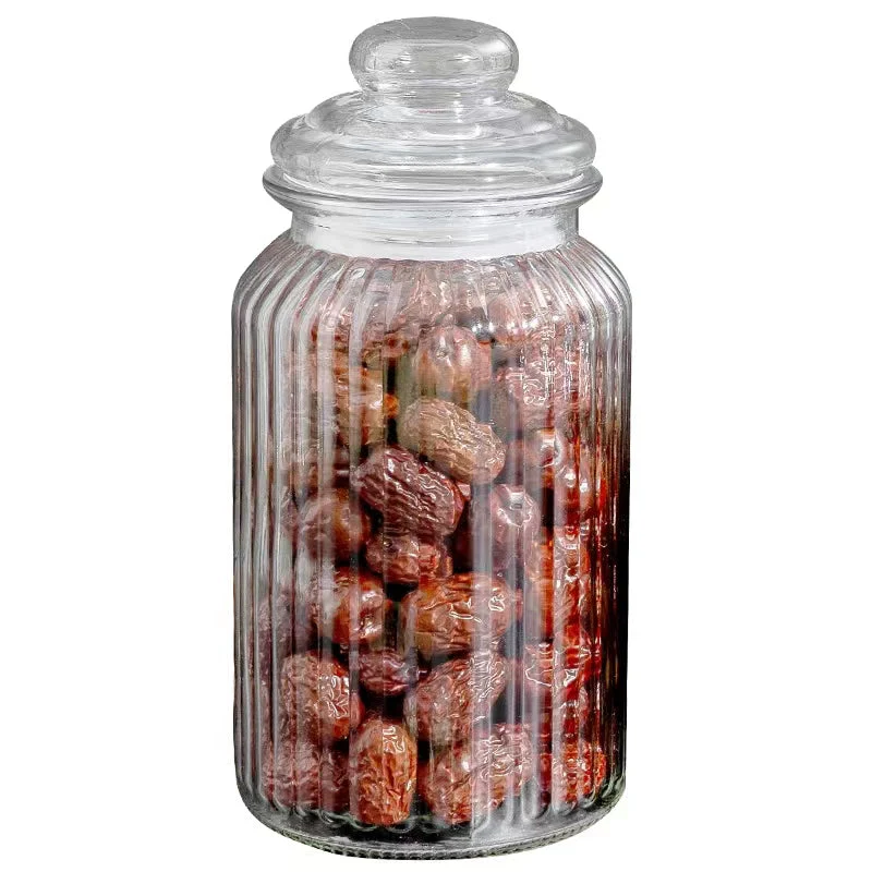 Envase con Tapa de Vidrio 1200ml 21x10.5cm 428836