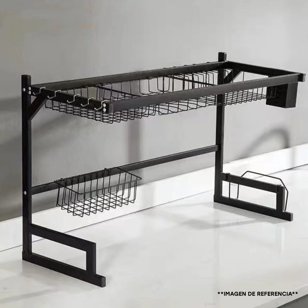 Escurridor de Platos de Metal Negro Sobre Fregador 85x52x31.5cm 401959 - Image 4