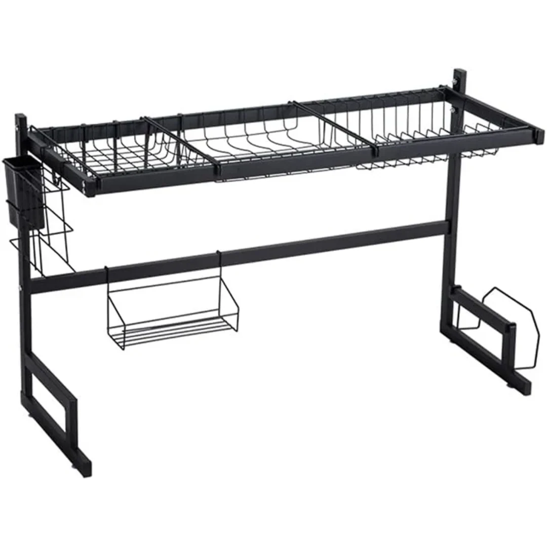 Escurridor Metal de Platos Sobre Fregador Color Negro 46x85x26cm KC-31099