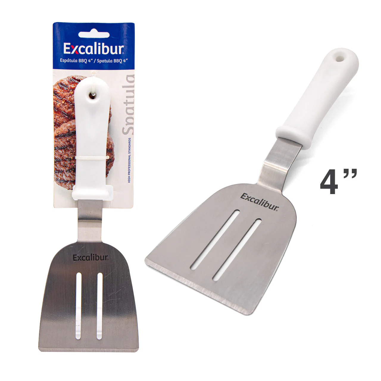 Espátula Recta de 4" de Acero Inoxidable Excalibur A151-F71011