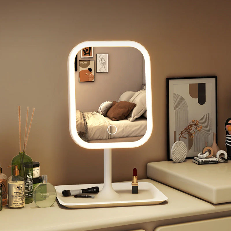 Espejo Cuadrado de Mesa con LED Recargable 88100