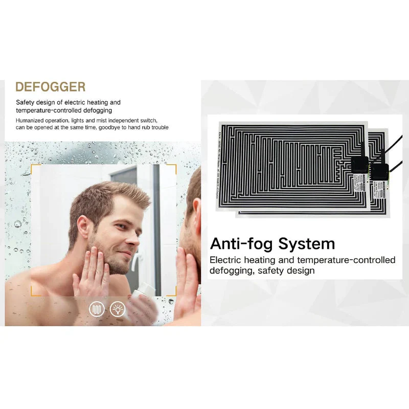 Espejo Rectangular Con Luz Led Y Sistema Antiempañante (Alto 50 Cm X Largo 70 Cm) Baño GMIRROR01 - Image 5