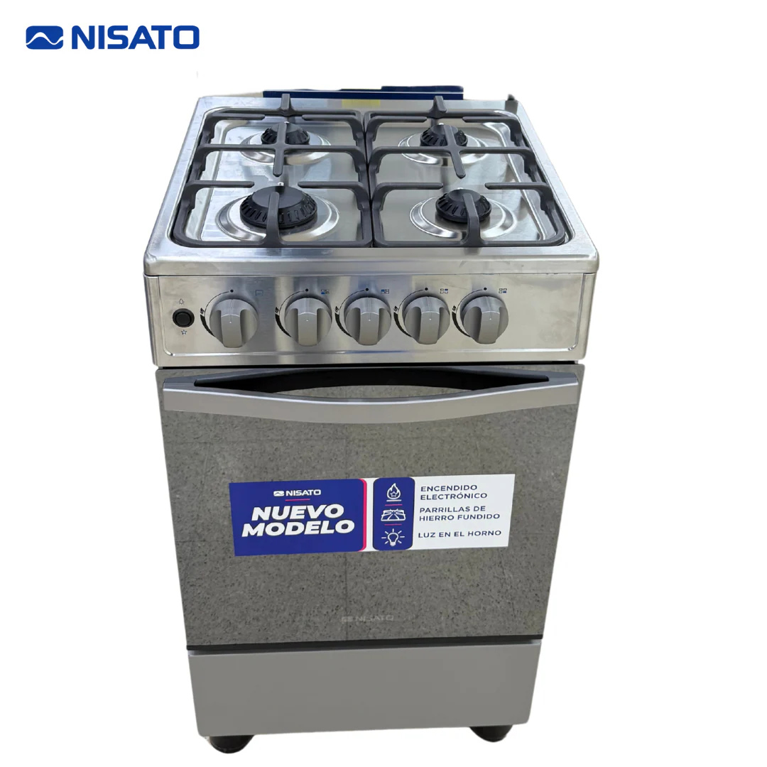 Estufa con Horno de 20" 4 Quemadores en Acero Inoxidable Nisato NE-2064TELAF - Image 2