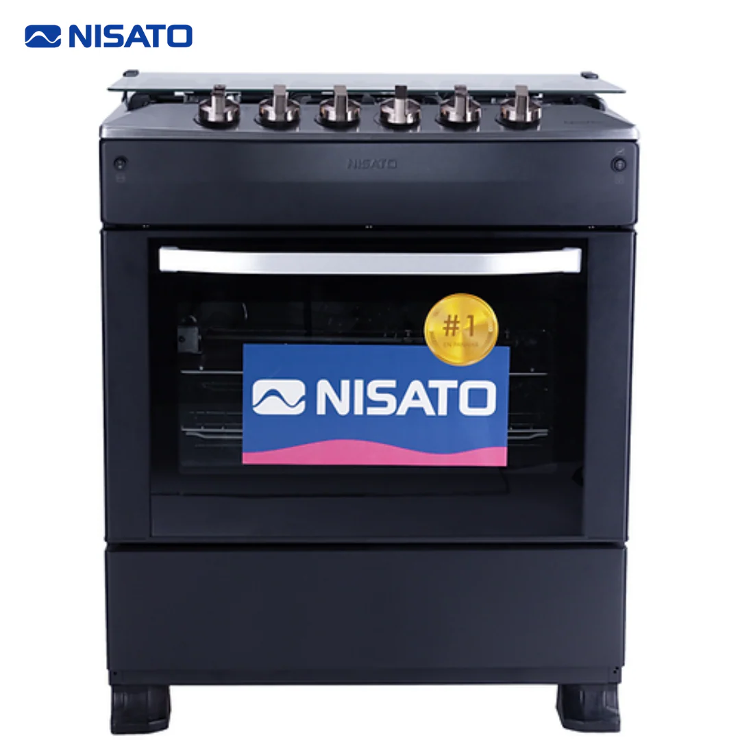 Estufa con Horno de 30" 5 Quemadores Negro Nisato NPE-7635TLENPHFM (A)