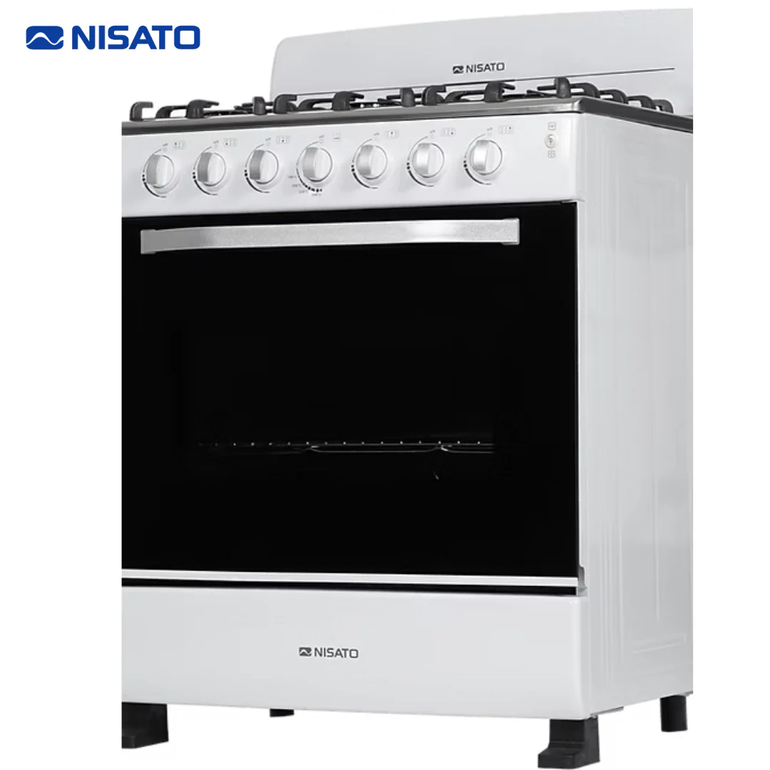 Estufa con Horno de 30" 6 Quemadores Blanco Nisato NE-3020RELAF (D)