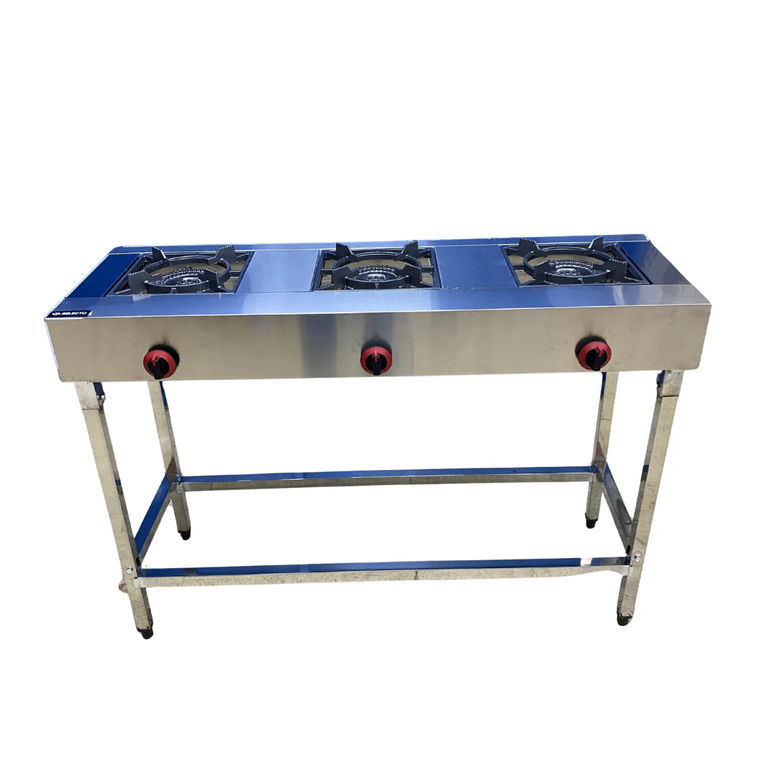 Estufa de 3 Quemadores Lineal a Gas en Acero Inoxidable con Patas 83x120x40cm ACI-300 Industrial. - Image 3