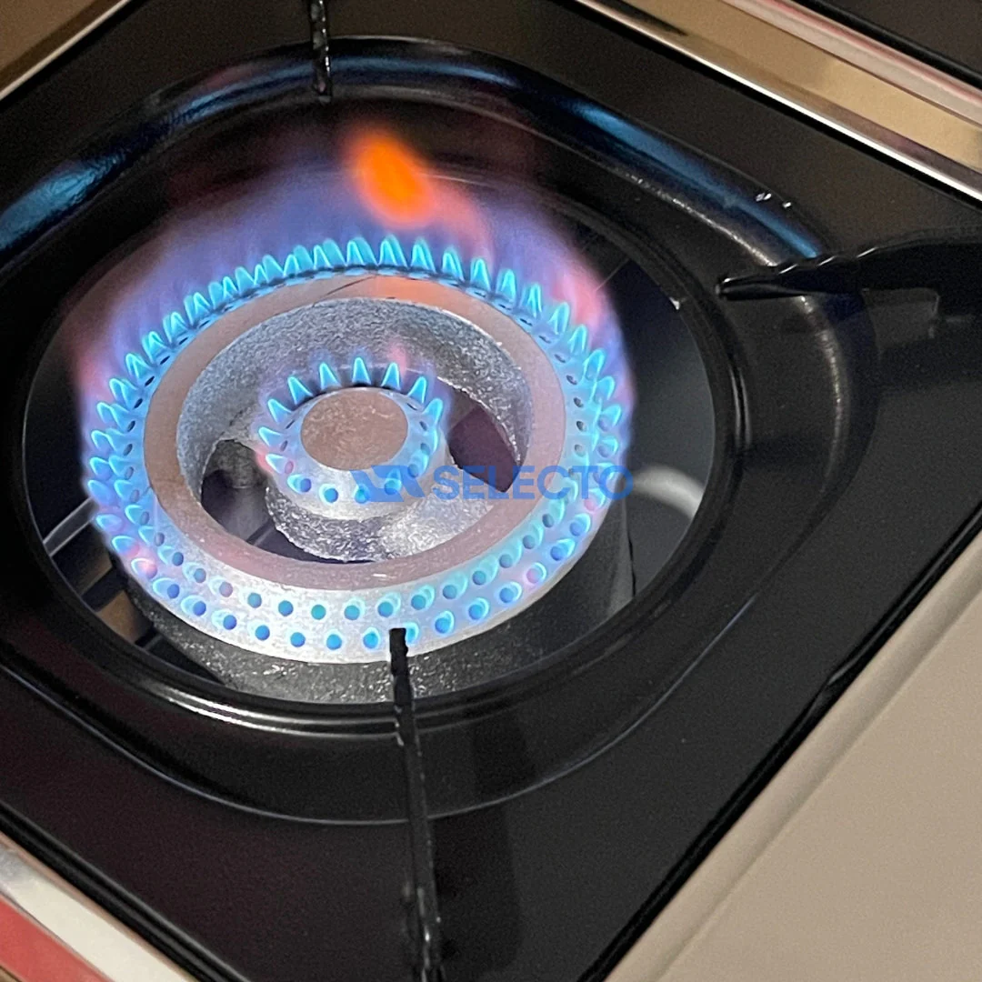 Estufa de Acero Inoxidable de 3 Quemadores de Hierro Fundido a Gas Hapcok - Image 3
