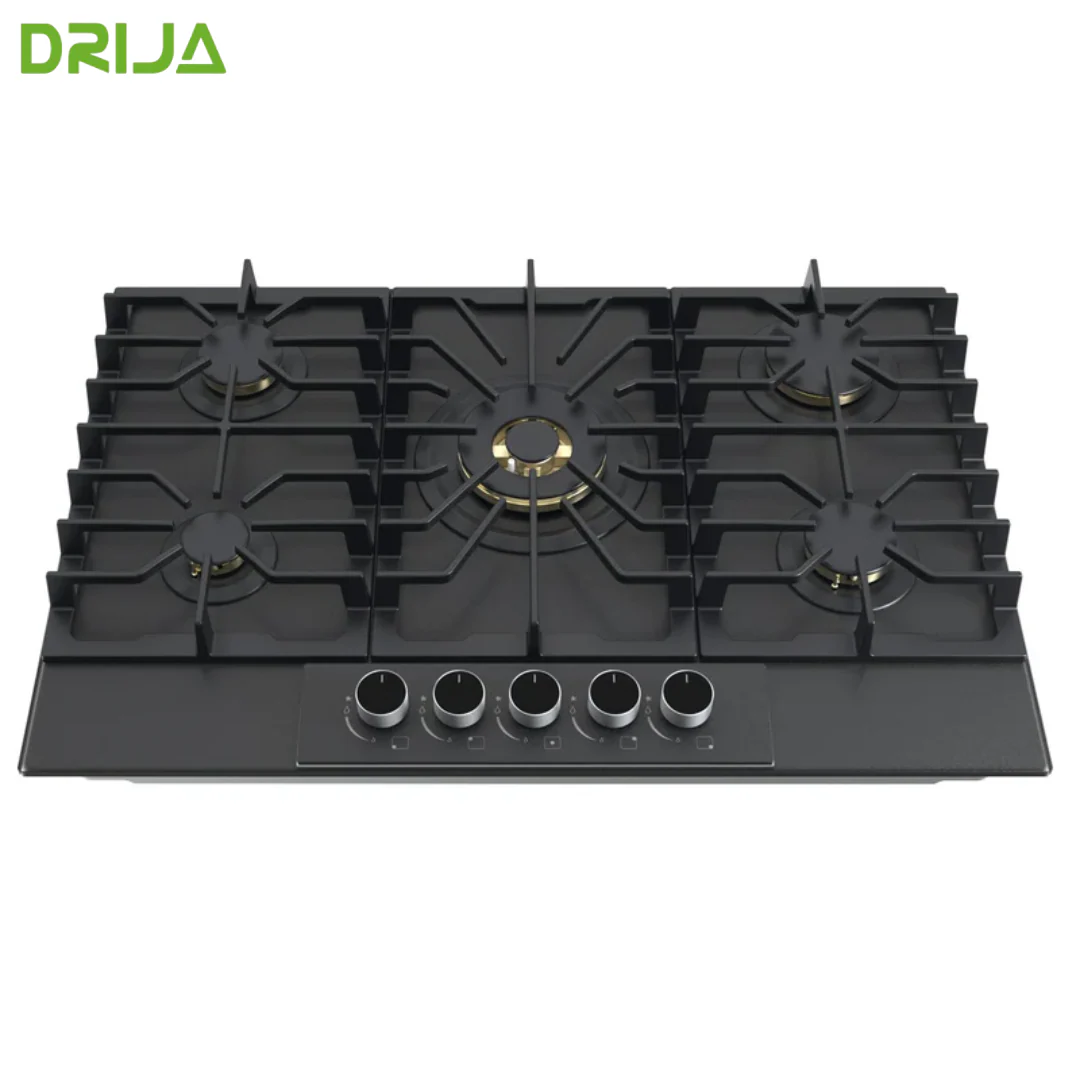 Estufa Empotrable 5 Quemadores a Gas Vidrio Templado Italia 76 30" Drija