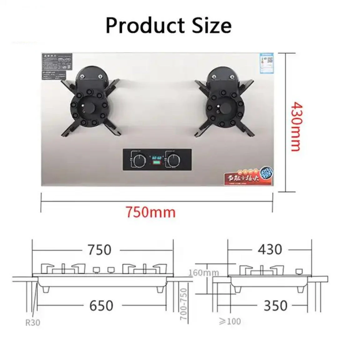 Estufa Empotrable de 2 Quemadores de Acero Inoxidable A-2 - Image 8
