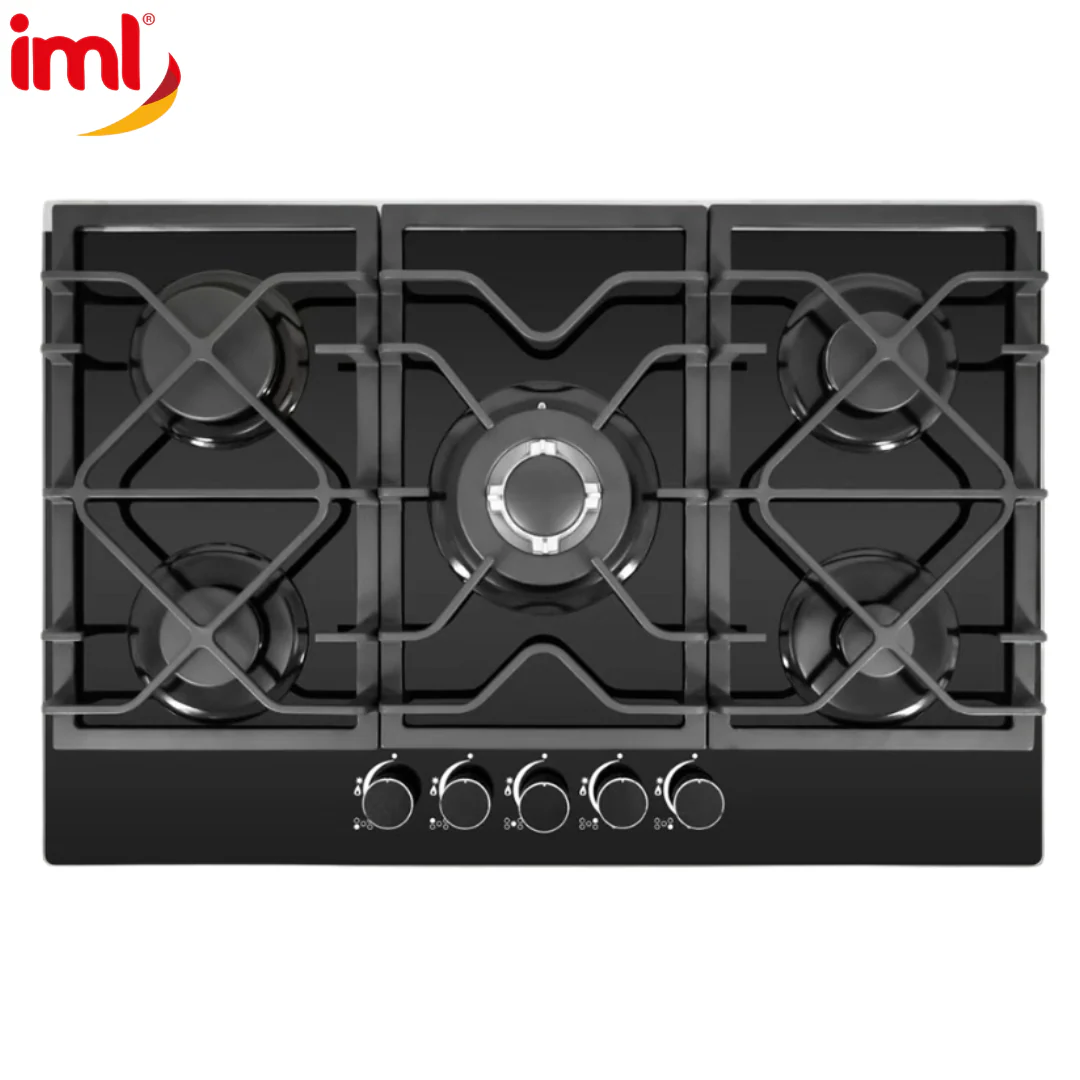 Estufa Empotrable de Vidrio Templado 5 Quemadores IML QE-5V2