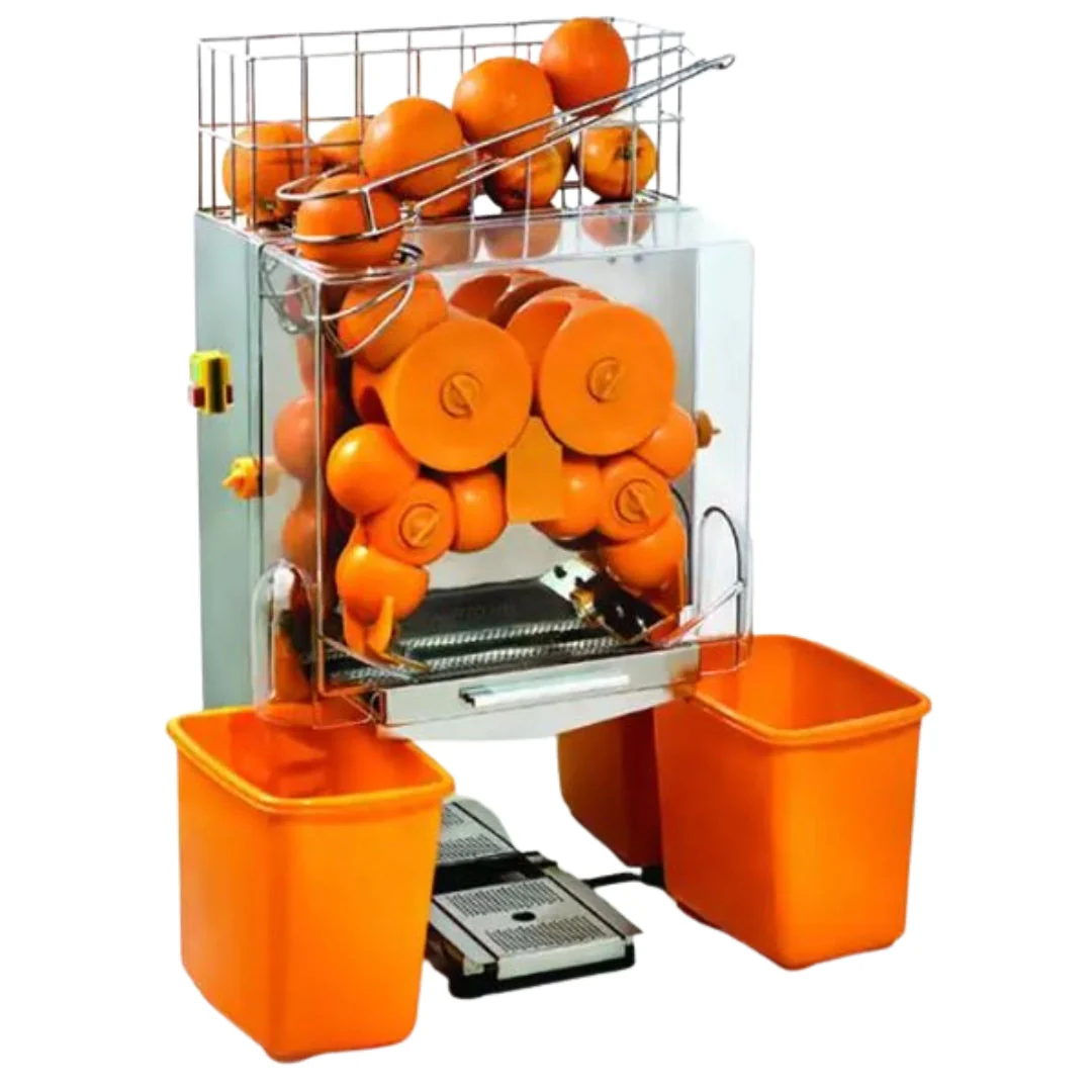 Exprimidor de Cítricos Automático Industrial 110/60Hz 120W 2000E-2 Naranja. Jugo.