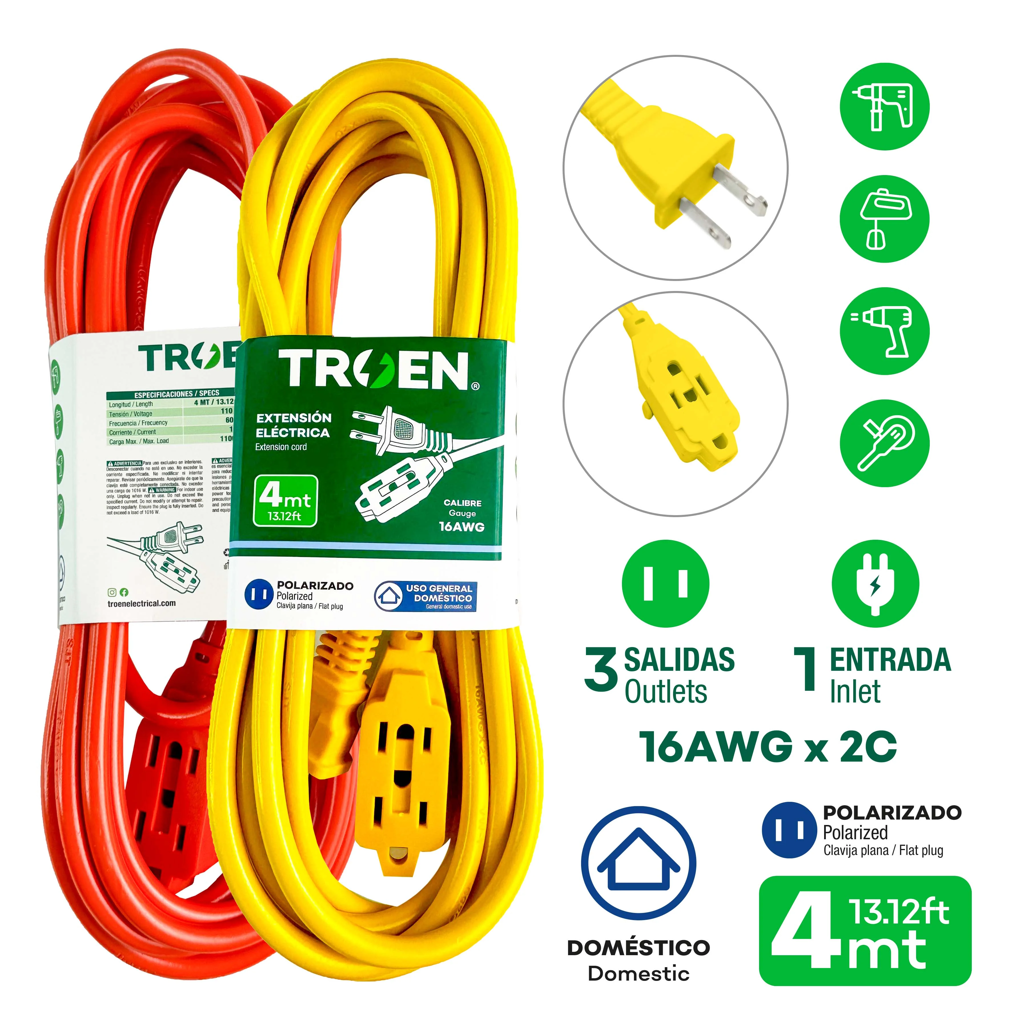 Extensión Eléctrica 4m TROEN A136-RO2723-4