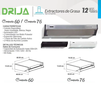 Extractor de Grasa Compacta 76 Black Drija - Image 5