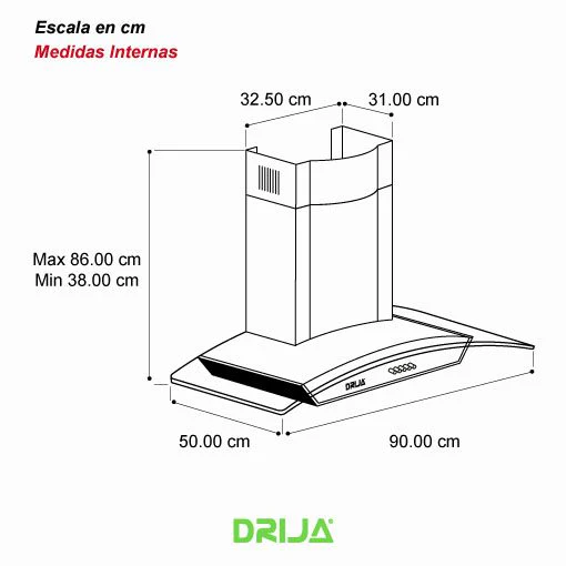 Extractor de Grasa Tipo Campana Galaxy 90 Acero Drija - Image 5