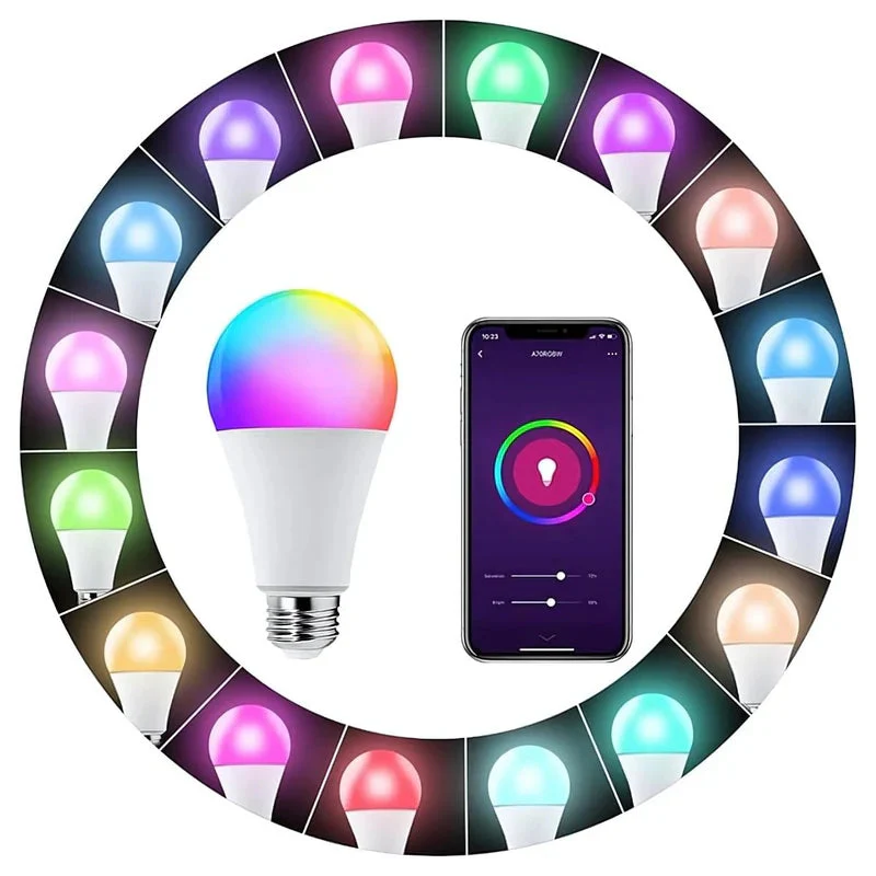 Foco Bombillo Inteligente LED RGB Wifi+Bluetooth. 9W Foco Iluminación RGB Con App Y Control Remoto Compatible Con Alexa Y Google Assistant. Bombilla TU172 - Image 3
