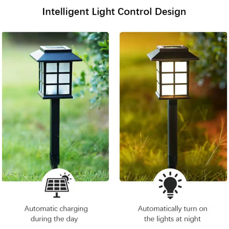 Foco Lampara Solar Para Césped Tipo Estaca LED. (SE VENDE EN PARES) Lampara Negra Con Panel Solar Integrado. Para Jardín. (Luz Cálida) AB348 - Image 3