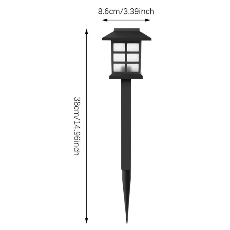 Foco Lampara Solar Para Césped Tipo Estaca LED. (SE VENDE EN PARES) Lampara Negra Con Panel Solar Integrado. Para Jardín. (Luz Cálida) AB348 - Image 6