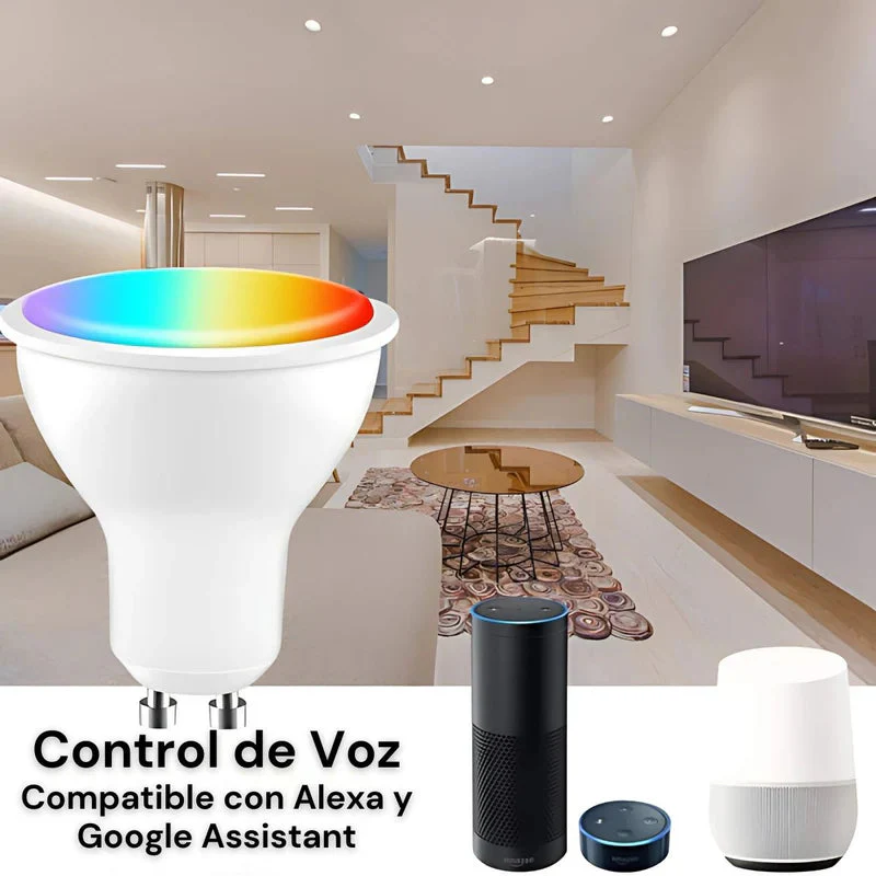 Foco LED Inteligente GU10 RGB Con App Y Control Remoto 5W. Bombilla Regulable Con Wifi+Bluetooth Compatible Con Alexa Y Google Assistant. Bombillos TU173 - Image 3