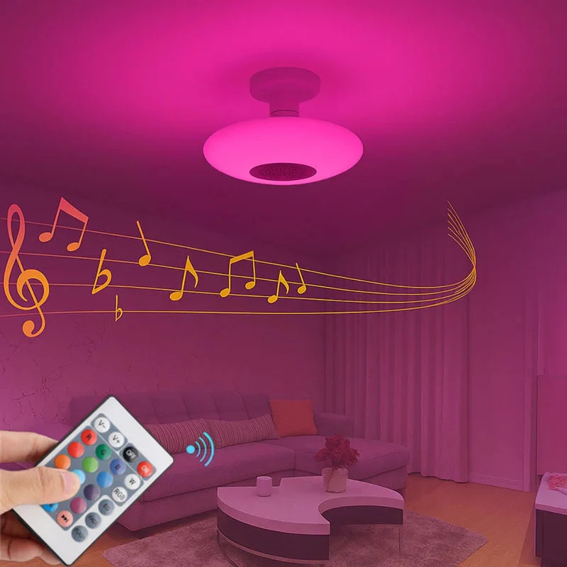 Foco LED RGB Y Luz Blanca 6500K Bluetooth Con Bocina. Lámpara Socket E27 Con Control Remoto. Bombillo Para Salas, Habitaciones, Gamers. 18W.6.3” (16CM) TU586 - Image 2