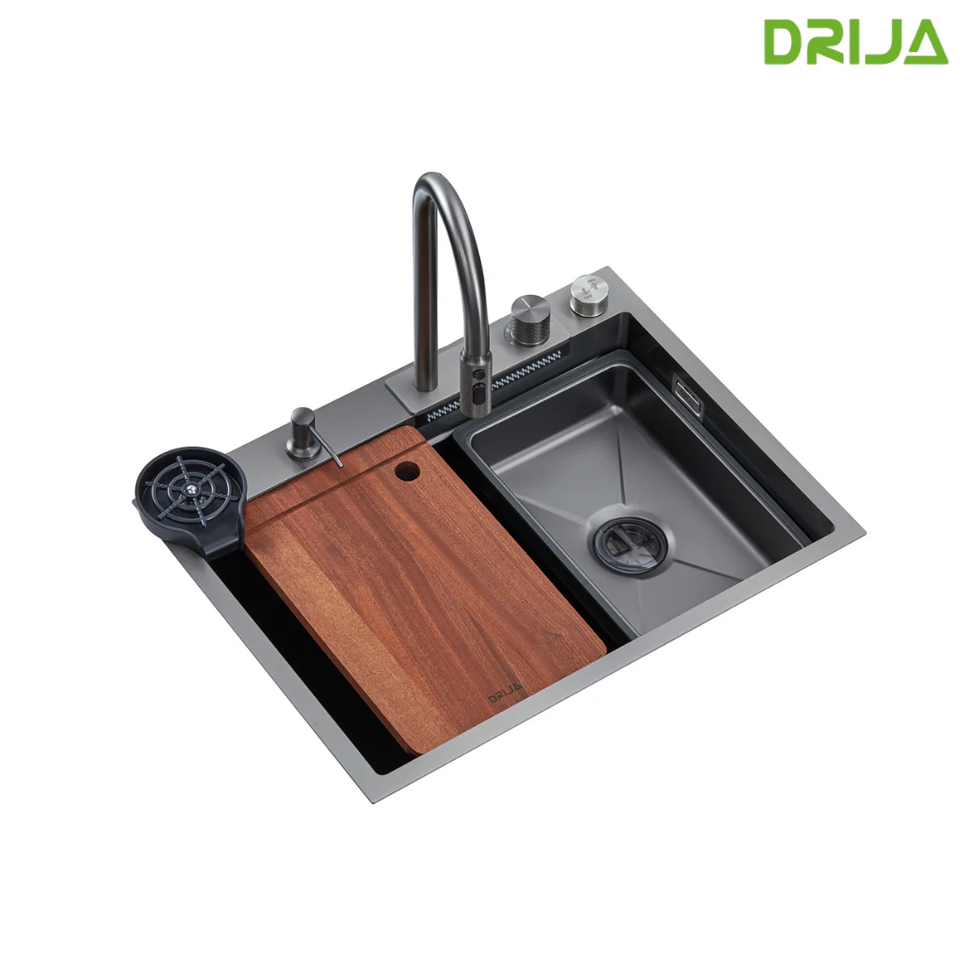 (POR PEDIDO) Fregador Multifuncional de Acero Inoxidable Satinado 304 Cirella 68 Drija
