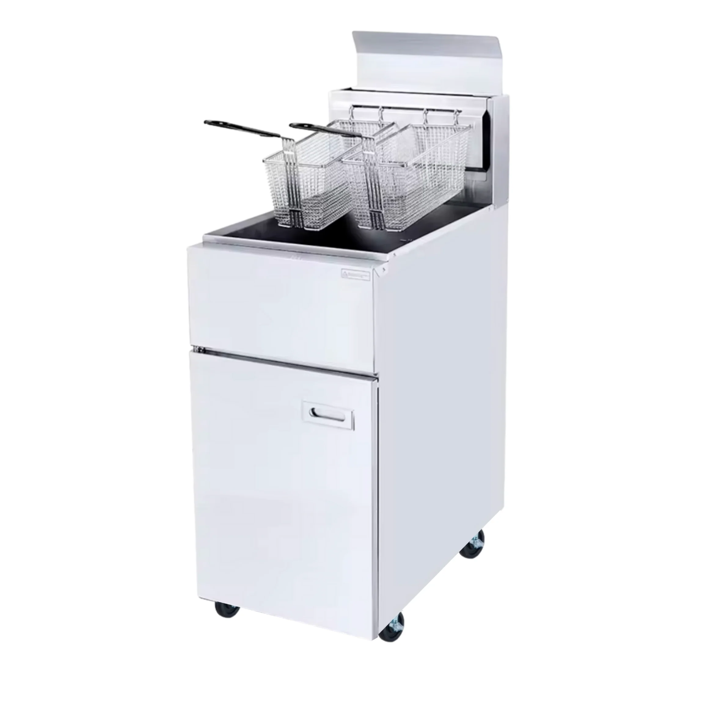 Freidora a Gas Industrial con Pedestal con Rueditas 25L 1 Tanque 2 Canastas HGF-778