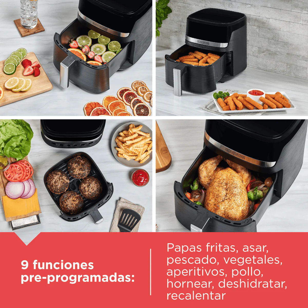 Freidora de Aire 4.4L Purifry Black and Decker AFBD42-1BDLA - Image 4