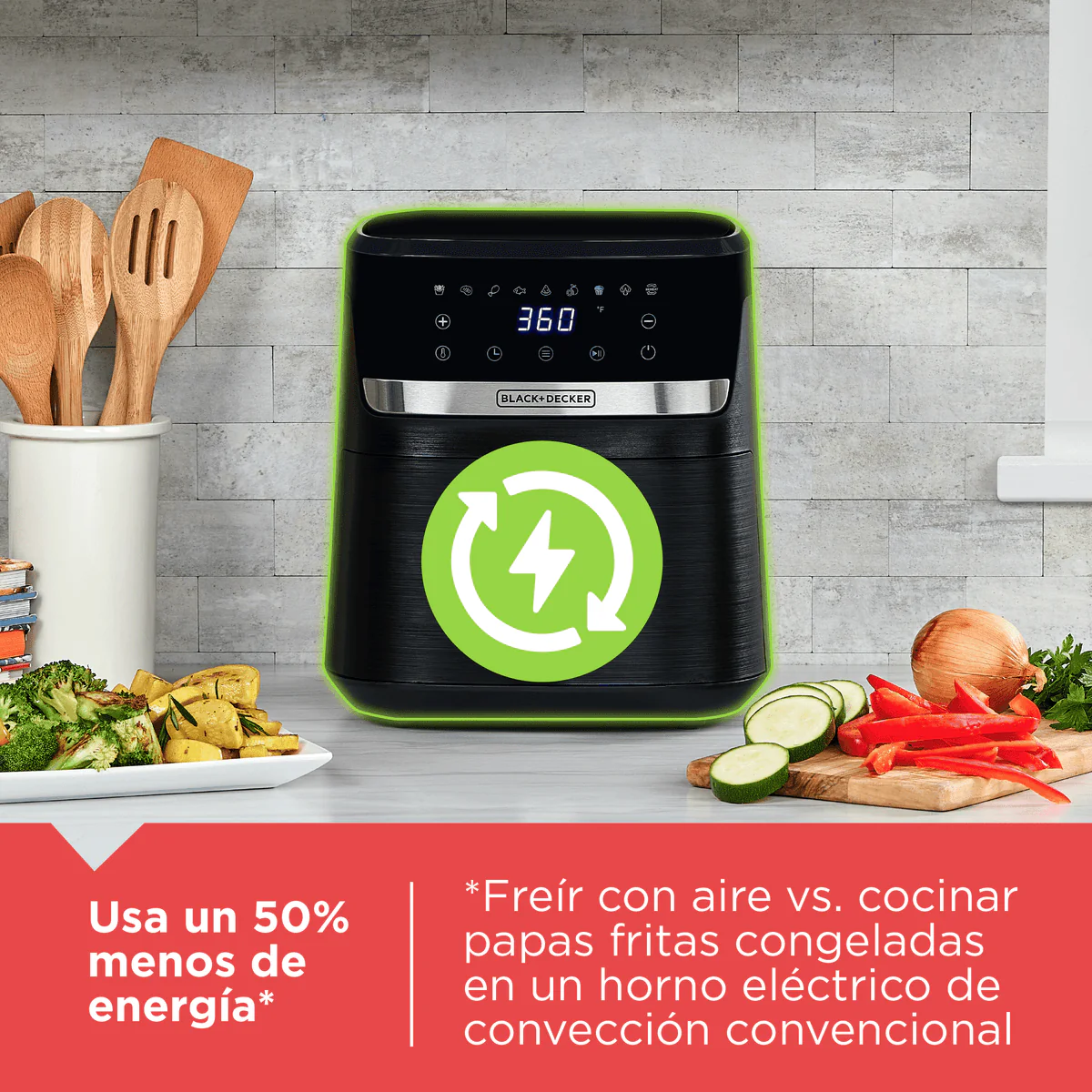 Freidora de Aire 4.4L Purifry Black and Decker AFBD42-1BDLA - Image 7