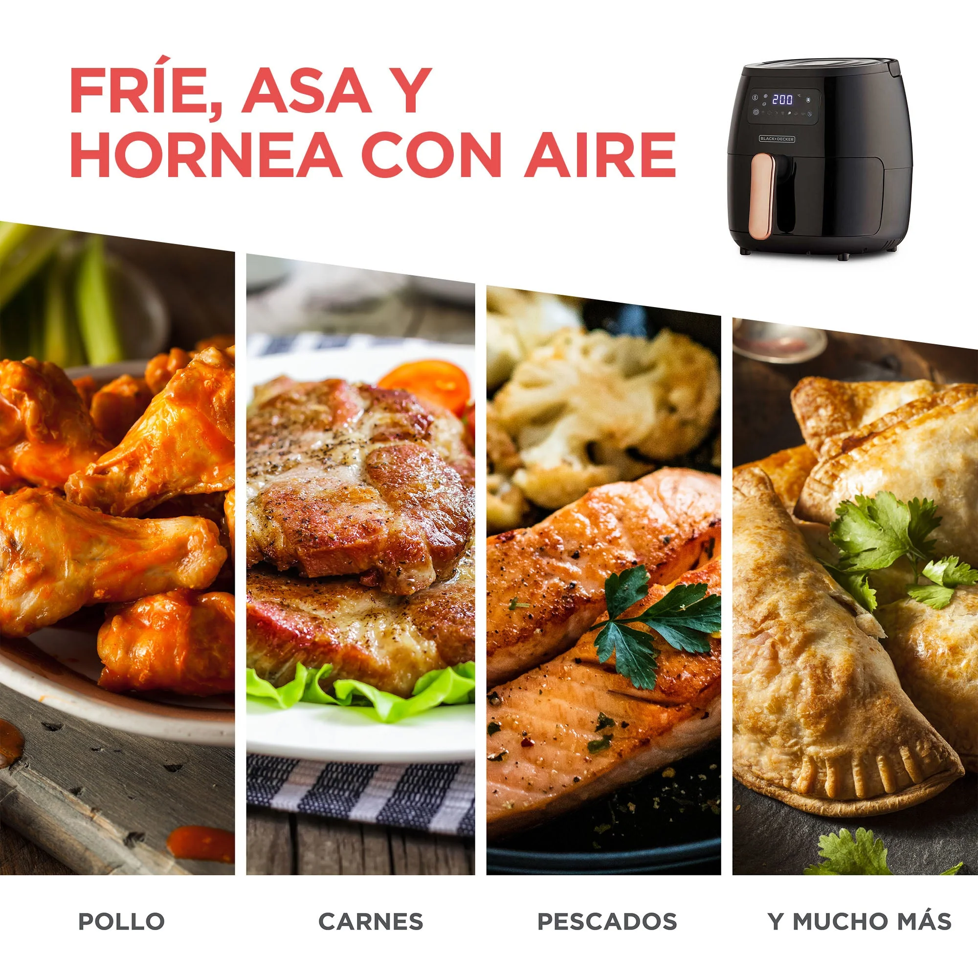 Freidora de Aire 5.7L 7en1 Black and Decker HFD5055B - Image 5