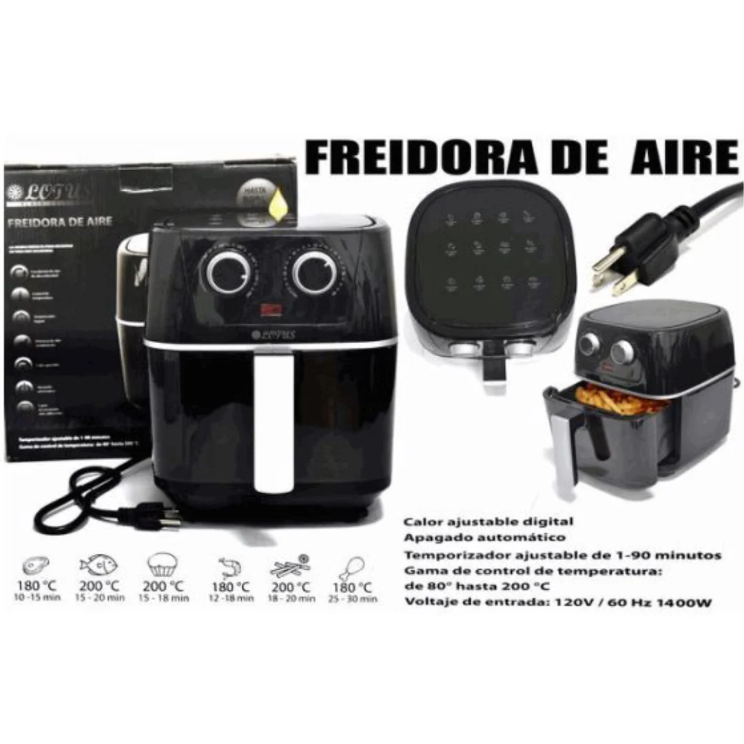 Freidora de Aire de 5 Litros 80°-200°C 1400W Lotus LT-2608 - Image 2
