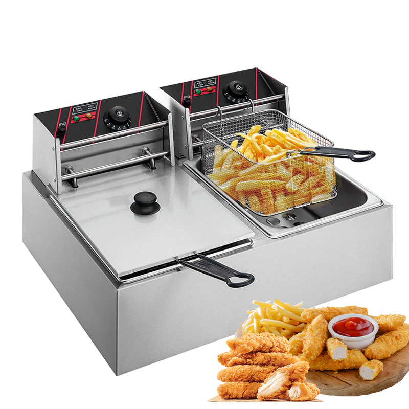 Freidora Eléctrica 10L+10L Homestar HS-CDF-1502