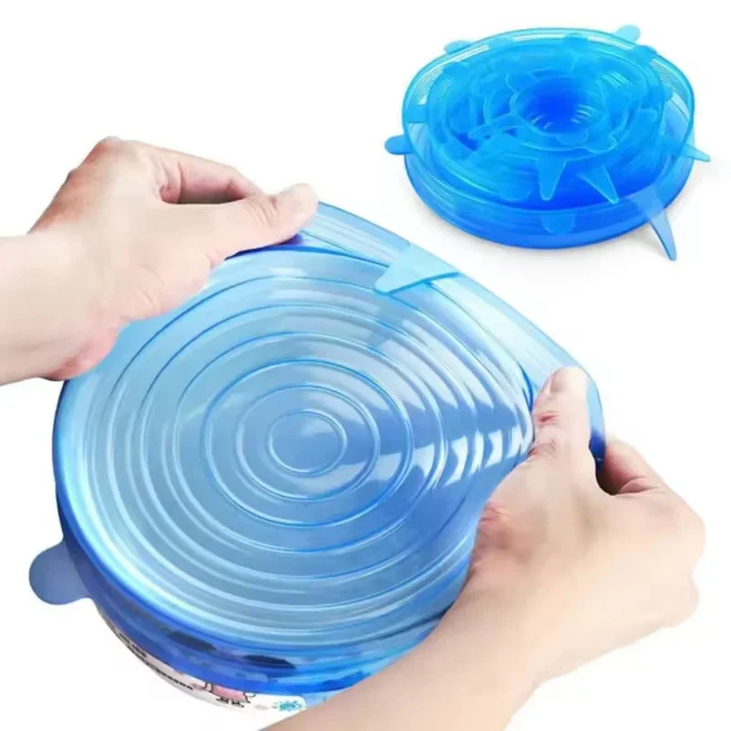 Fundas De Silicona Reutilizables Para Alimentos Tapas Elásticas Grado Alimenticio. Set De 6 Piezas. Tapas De Silicona De Cocina UN-A070 - Image 3