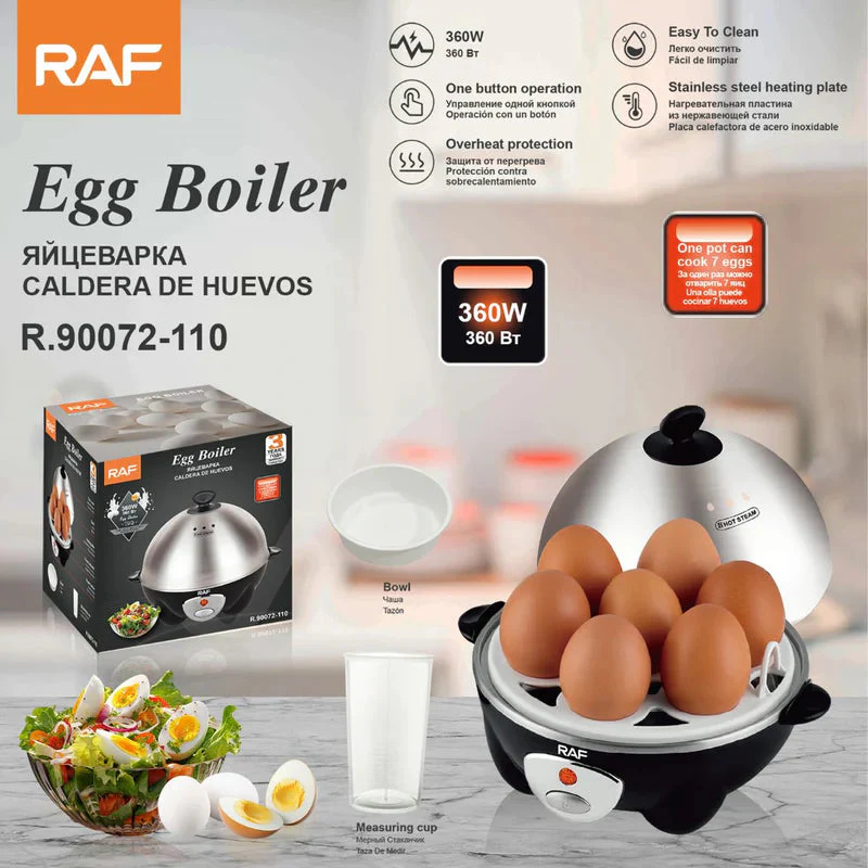 Hervidora De Huevos Con Capacidad Para 7 Unidades. Máquina Para Cocer Huevos Eléctrica 360W. Cocinador De Huevos 110V. R.90072-110