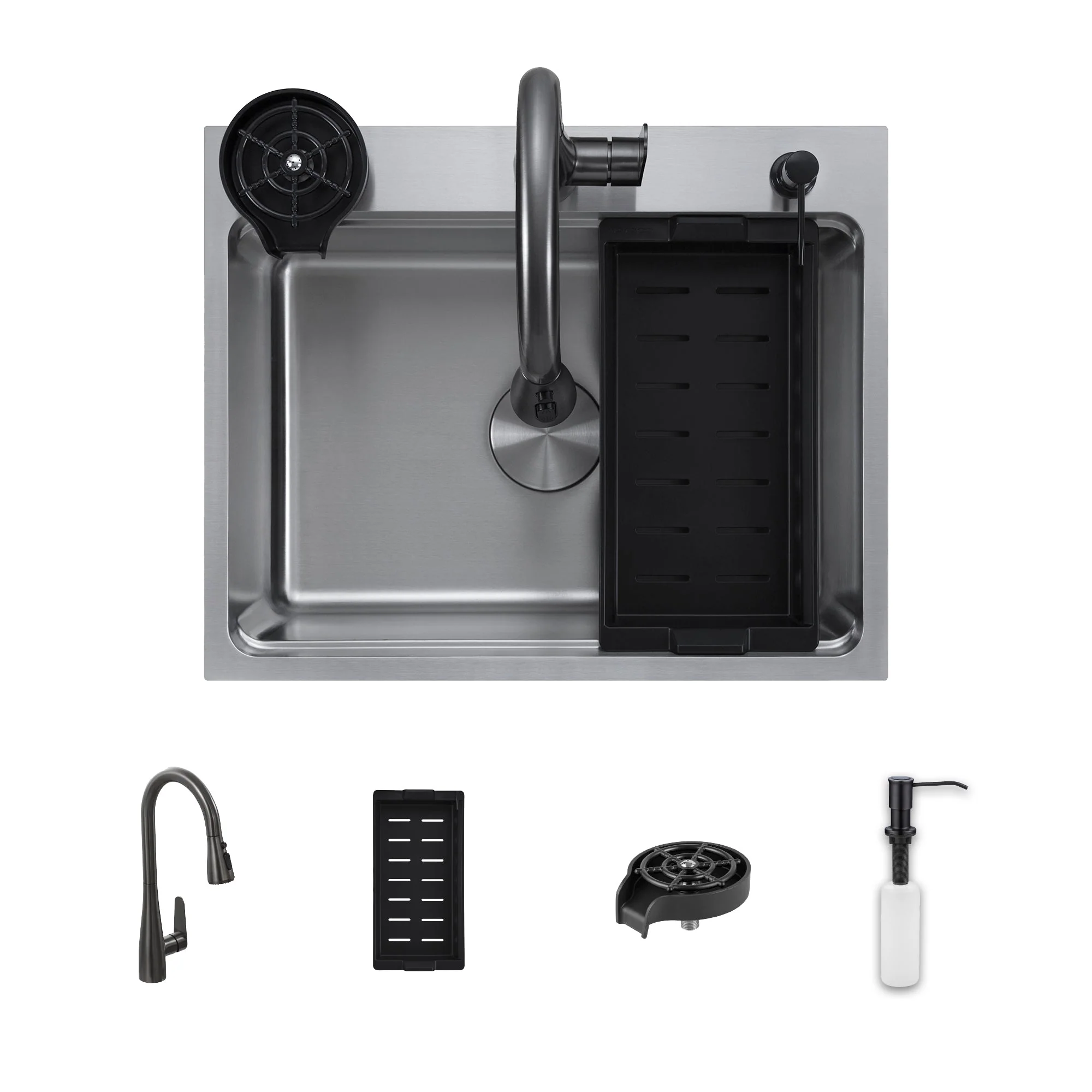 Kit Fregador + Grifo de Acero Inoxidable 304 NOVA-SS Gasco