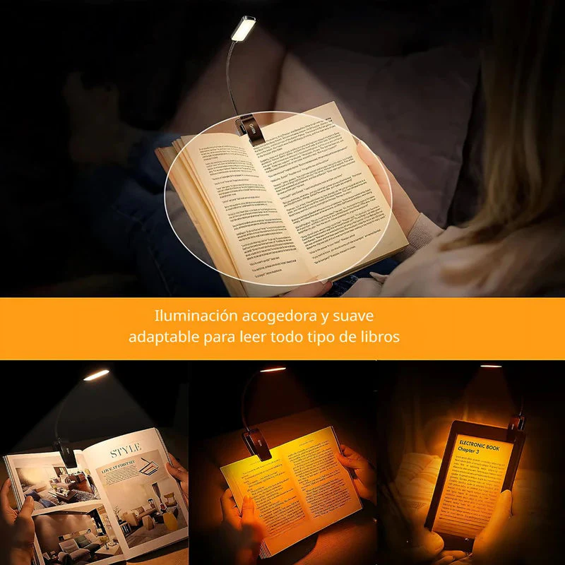 Lámpara De Lectura Con Clip. Luz Nocturna Para Leer Libros. Foco LED Para Estudio Recargable Con Duración De Hasta 10 Horas. TU065 - Image 3