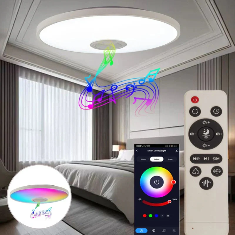 Lámpara De Techo Led Inteligente RGB Con Bocina Wifi Bluetooth Con Control Remoto Y App Tuya 36W 11.8” (30Cm). Cobertura 5-10M². TU585 - Image 2