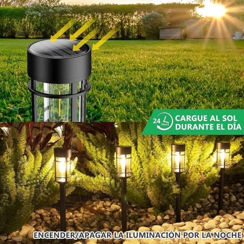 Lámpara Estaca Solar LED Para Jardín. Reflector Exterior Con Panel Solar Integrado. 54.6 Cm Alto. Batería Recargable De 900 Mah. TU196 - Image 4