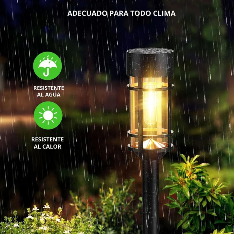 Lámpara Estaca Solar LED Para Jardín. Reflector Exterior Con Panel Solar Integrado. 54.6 Cm Alto. Batería Recargable De 900 Mah. TU196 - Image 5