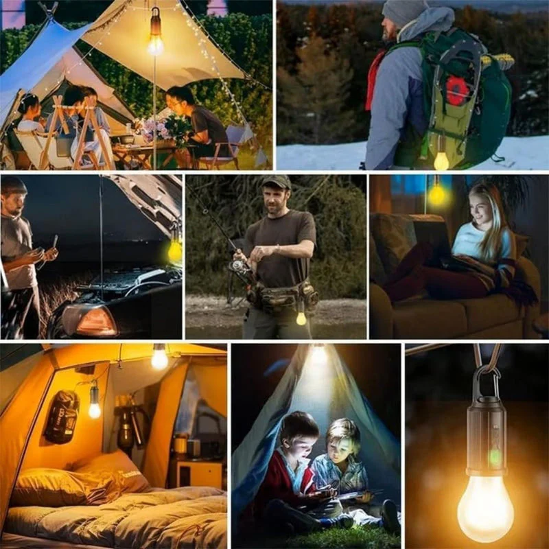 Lámpara Solar De Camping Portátil Recargable USBC. Foco Con Gancho Para Exteriores. Bombilla LED Regulable. Luz Calida Con Dimmer TU191 - Image 3