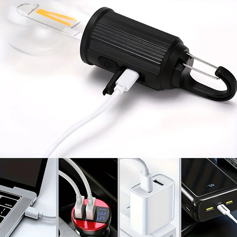 Lámpara Solar De Camping Portátil Recargable USBC. Foco Con Gancho Para Exteriores. Bombilla LED Regulable. Luz Calida Con Dimmer TU191 - Image 4