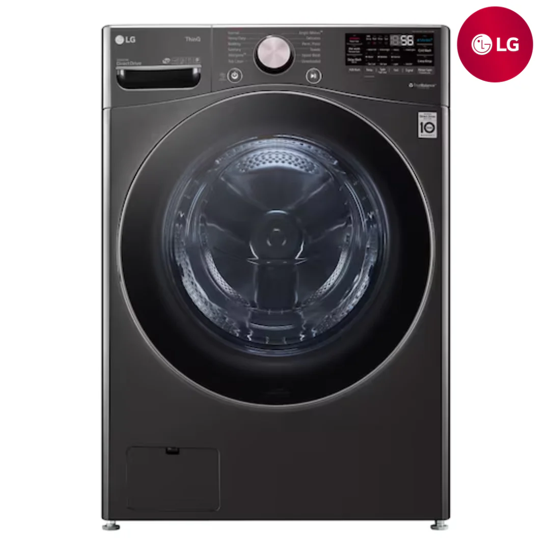 Lavadora Automática Carga Frontal 22kg Inverter con 6 Motion DD TurboWash Acero Negro LG WM22BV2S6BR