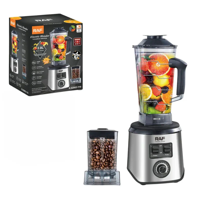 Licuadora Eléctrica Y Moledor De Café 2 En 1 2300W 110V/60Hz 6 Cuchillas Y Vaso 2L. Blender Y Accesorio Moledor R.92863-110 - Image 2