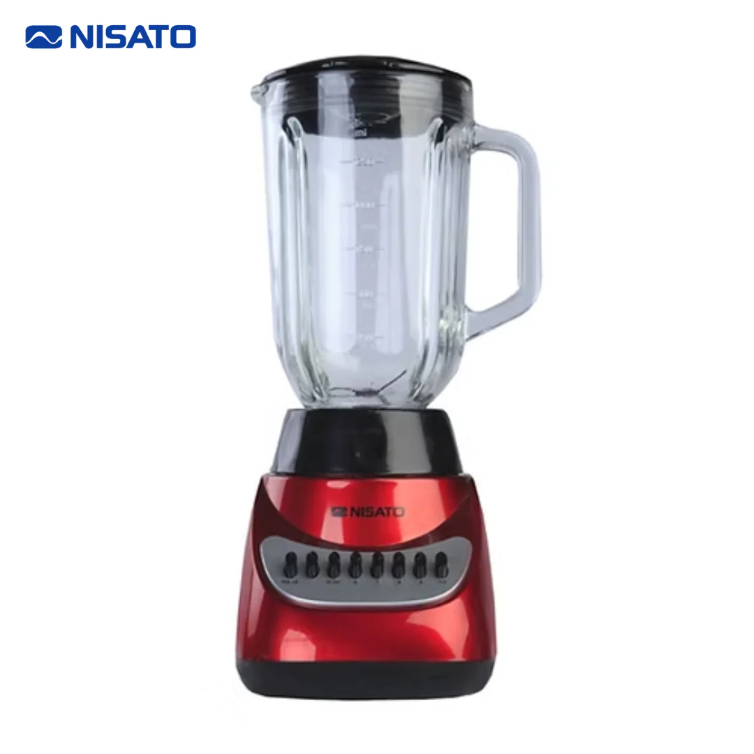 Licuadora Vidrio 1.5L 10 Velocidades 400W Rojo Nisato NLI-410GPN