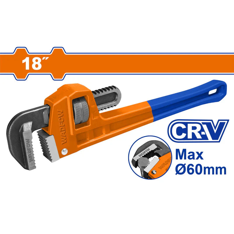 Llave De Tubo Forjada 18" Cr-V Diámetro 60Mm Remache Sólido Forjado WPW8118