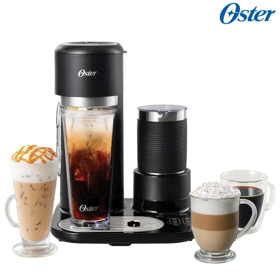 Cafetera Latte 4 en 1 con Espumador para Café Helado Granizado o Caliente Oster BVSTDC02B