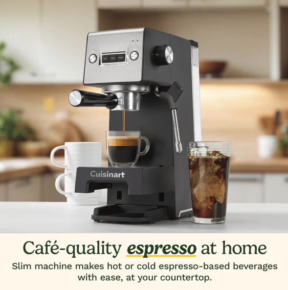Cafetera de Café Espresso Bar Slim 15 Bares 1.5L Cuisinart EM-160 Coffee. Expresso. - Image 4