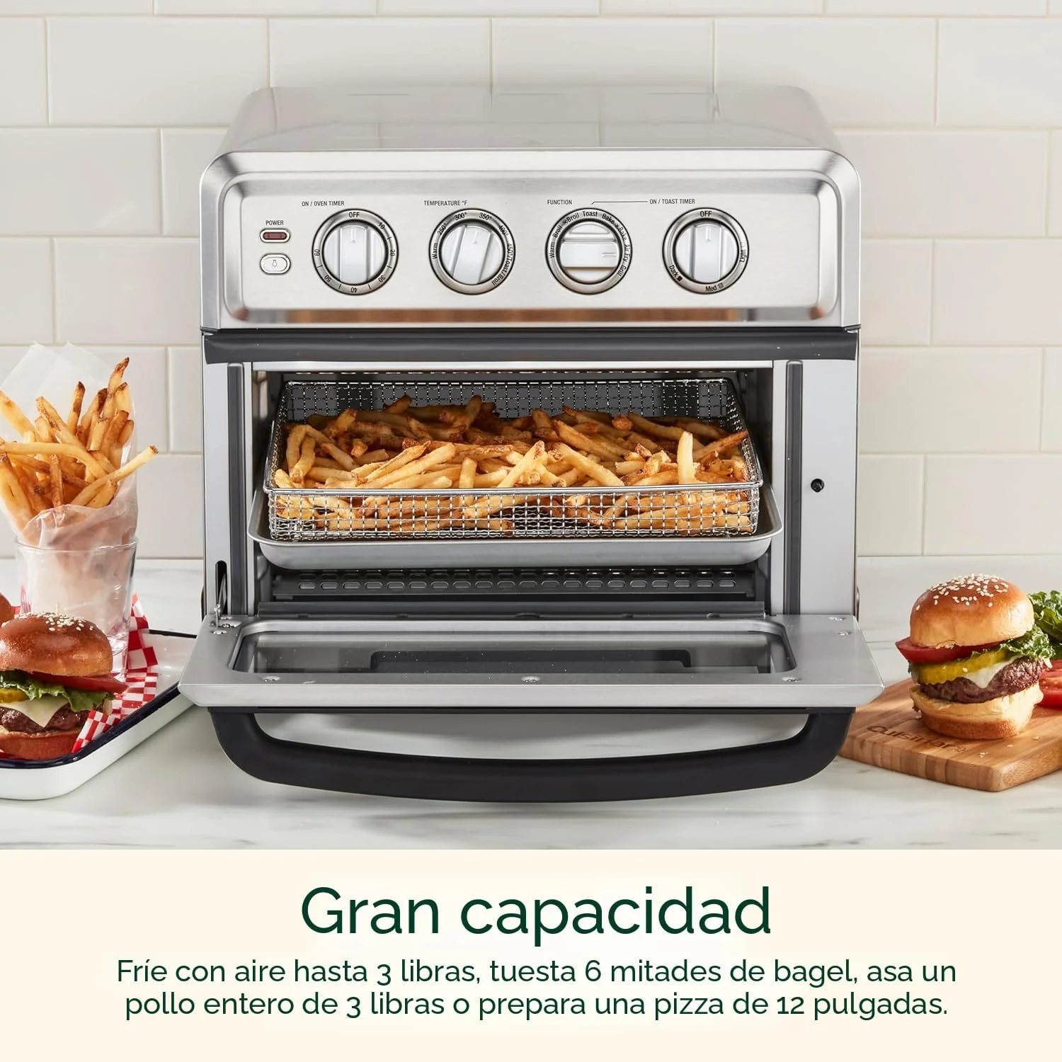 Horno Tostador con Freidora de Aire 8 en 1 1800W 70L Cuisinart TOA-70NAS - Image 3