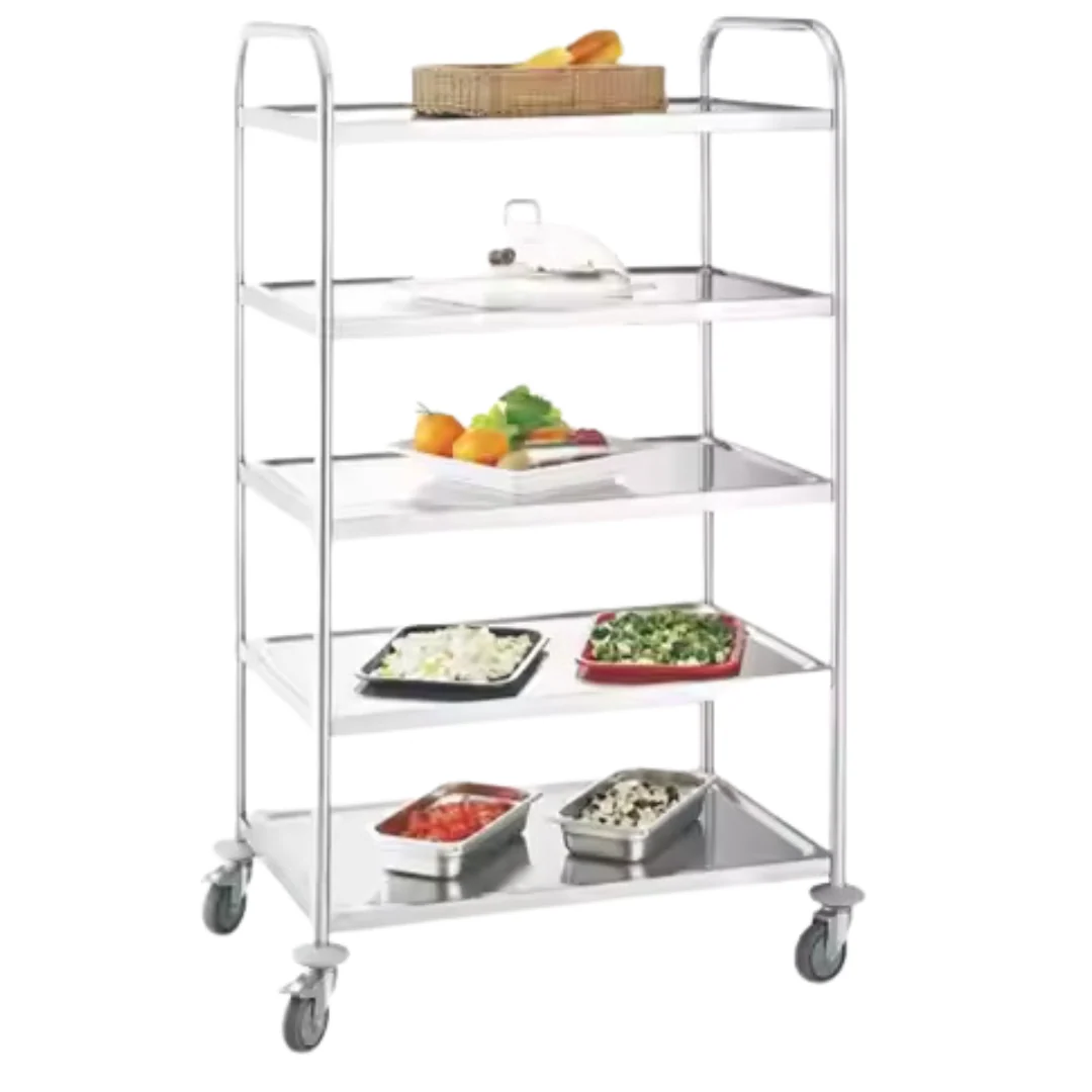 Carrito de 5 Niveles en Acero Inoxidable 80.5x46x146cm 101302